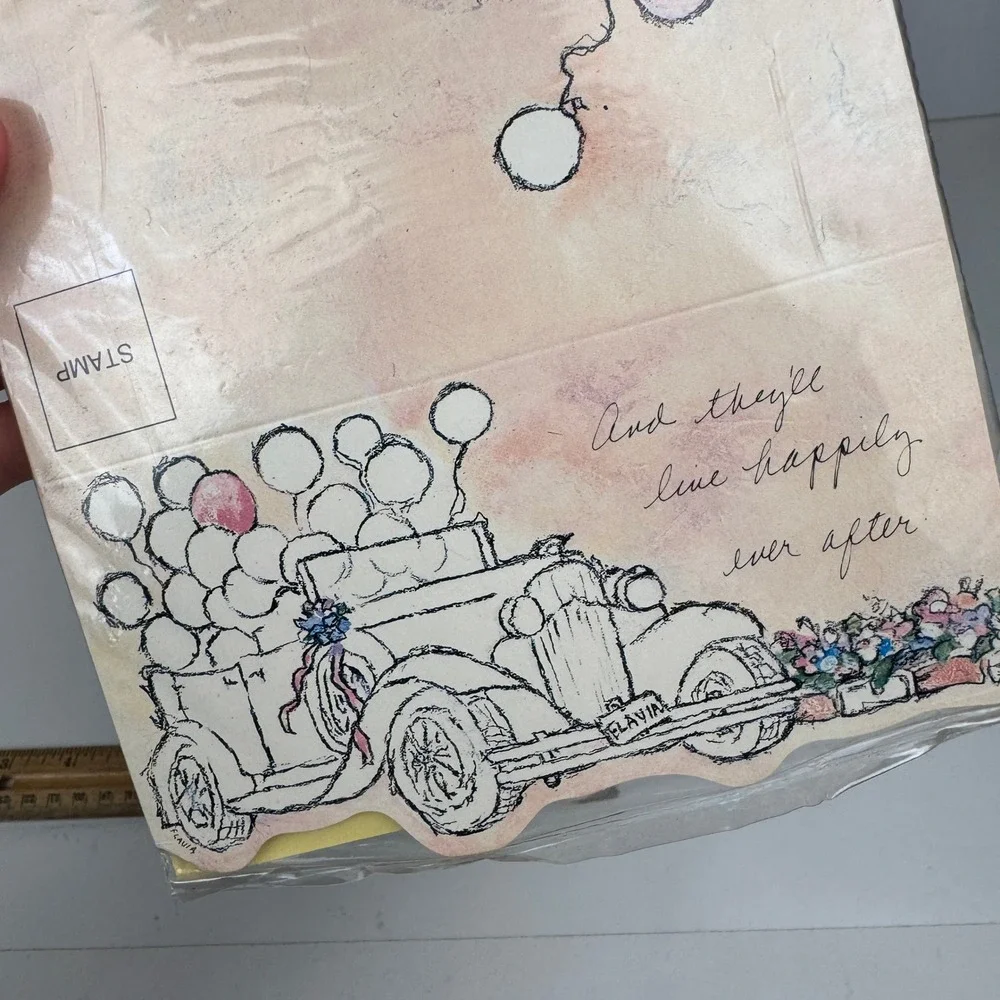 3 Pkgs Vtg Flavia Applause‎ Just Married Tri Fold Wedding Invitations 30 Total